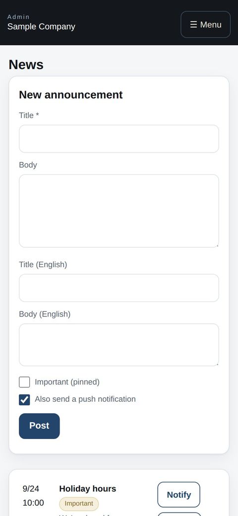 Office: posting from a phone