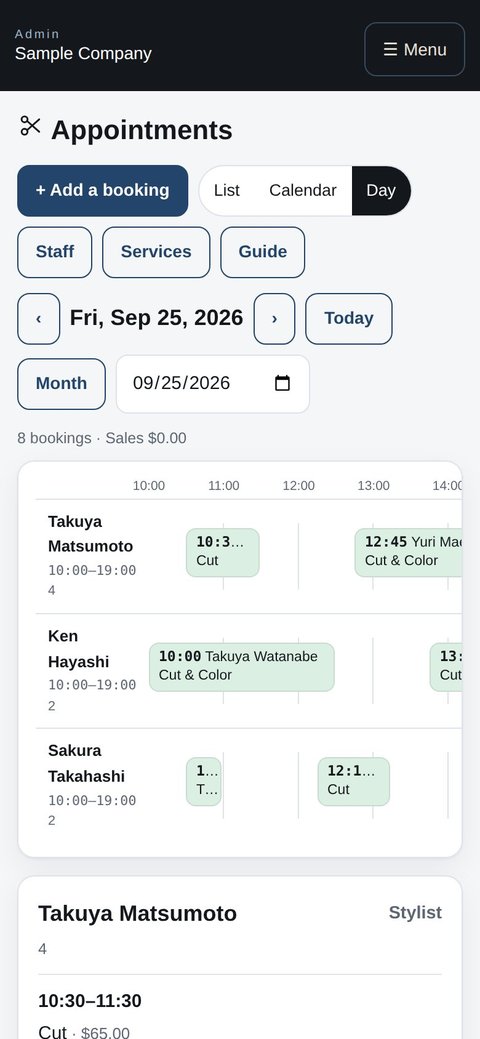 Staff: today's schedule on a phone